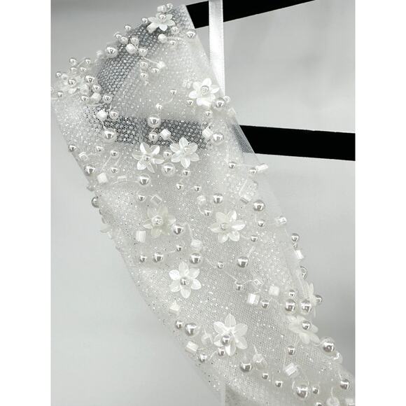 Mac Duggal [ 12 ]‎ Ivory Drop Shoulder Embellished Bodice Evening Gown  11264 - Picture 9 of 15